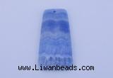 NGP156 2pcs 28*55mm trapezoid dyed blue lace agate gemstone pendants