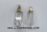 NGP1576 18*50mm - 22*60mm faceted nuggets white crystal pendants