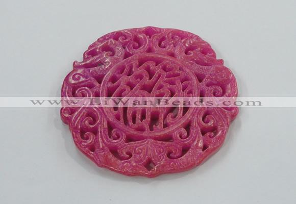 NGP1608 66*66mm Carved dyed natural hetian jade pendants wholesale