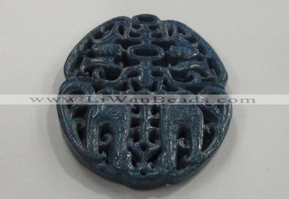 NGP1651 67*68mm Carved dyed natural hetian jade pendants wholesale