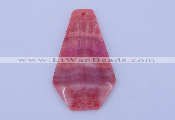 NGP166 2pcs 35*60mm dyed rhodochrosite gemstone pendants