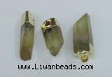 NGP1668 12*35mm - 18*50mm faceted nuggets lemon quartz pendants