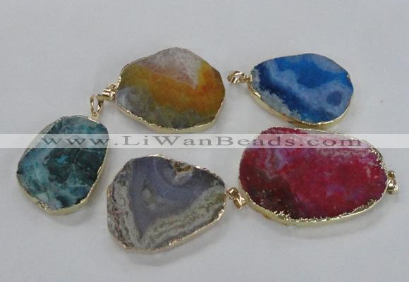 NGP1672 30*40mm - 35*45mm freeform agate gemstone pendants