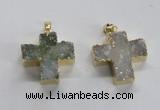 NGP1682 25*26mm - 27*28mm cross druzy agate pendants wholesale