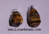 NGP1698 15*30mm - 18*35mm faceted nuggets yellow tiger eye pendants