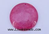 NGP170 2pcs 45mm flat round dyed white jade gemstone pendants