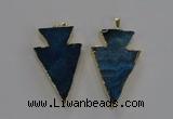 NGP1717 28*50mm - 30*55mm arrowhead agate gemstone pendants