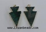 NGP1718 28*50mm - 30*55mm arrowhead agate gemstone pendants