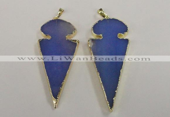 NGP1723 30*65mm arrowhead agate gemstone pendants wholesale