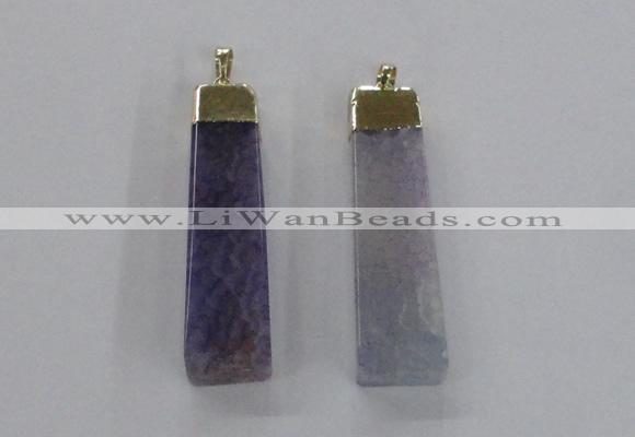 NGP1729 15*55mm trapezoid agate gemstone pendants wholesale