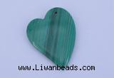 NGP174 2pcs 30*40mm heart synthetic malachite gemstone pendants