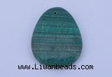 NGP175 2pcs 32*42mm teardrop synthetic malachite gemstone pendants