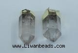 NGP1764 25*55mm - 20*60mm faceted nuggets white crystal pendants