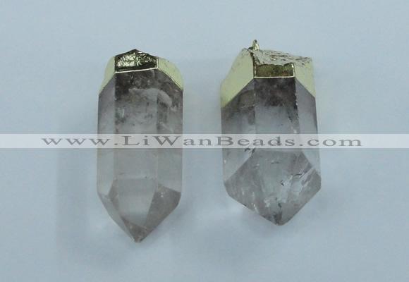 NGP1764 25*55mm - 20*60mm faceted nuggets white crystal pendants