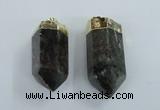 NGP1768 25*55mm - 20*60mm faceted nuggets green phantom quartz pendants