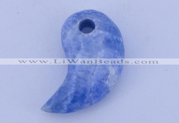 NGP178 2pcs 10*20*35mm dyed blue lace agate gemstone pendants