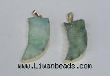 NGP1785 15*35mm - 20*45mm oxhorn druzy agate gemstone pendants