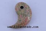 NGP179 2pcs 10*20*35mm unakite gemstone pendants jewelry