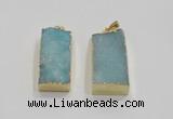 NGP1824 15*30mm - 20*35mm rectangle druzy agate pendants