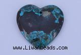 NGP184 38*38mm heart chrysocolla gemstone pendant jewelry