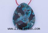 NGP185 30*38mm flat teardrop chrysocolla gemstone pendant jewelry