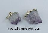 NGP1859 20*25mm - 30*40mm nuggets druzy amethyst pendants