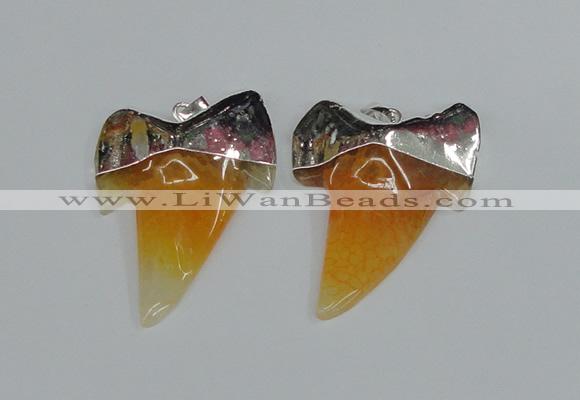 NGP1889 35*45mm - 38*55mm teeth-shaped agate gemstone pendants