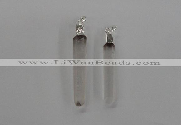 NGP1896 6*50mm - 8*60mm stick white crystal gemstone pendants