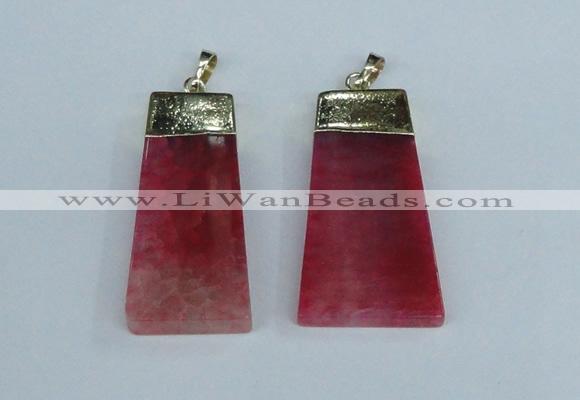 NGP1906 18*40mm - 20*50mm trapezoid agate gemstone pendants