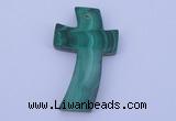 NGP191 30*51mm cross synthetic malachite gemstone pendant jewelry