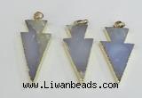 NGP1921 20*42mm - 22*50mm arrowhead agate gemstone pendants