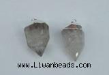 NGP1934 18*35mm - 20*40mm faceted nuggets white crystal pendants