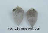 NGP1936 18*35mm - 20*40mm faceted nuggets white crystal pendants