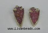 NGP1940 20*30mm - 25*50mm arrowhead druzy agate gemstone pendants