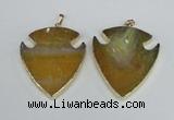 NGP1963 47*57mm arrowhead agate gemstone pendants wholesale