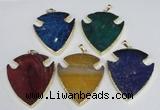 NGP1966 47*57mm arrowhead agate gemstone pendants wholesale