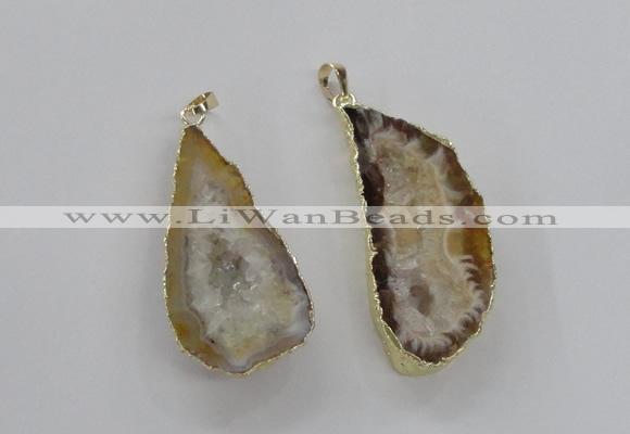 NGP1968 25*40mm - 30*50mm freeform druzy agate gemstone pendants