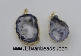 NGP1970 25*40mm - 30*50mm freeform druzy agate gemstone pendants