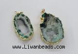 NGP1972 25*40mm - 30*50mm freeform druzy agate gemstone pendants