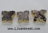 NGP1991 30*35mm - 35*40mm butterfly druzy agate pendants