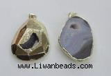 NGP1995 35*45mm - 40*50mm freeform plated druzy agate pendants