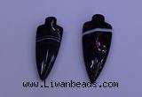 NGP2050 15*40mm - 18*45mm arrowhead striped agate pendants