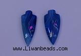 NGP2054 15*40mm - 18*45mm arrowhead striped agate pendants