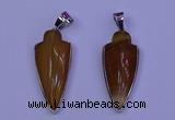 NGP2058 15*40mm - 18*45mm arrowhead striped agate pendants