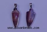 NGP2059 15*40mm - 18*45mm arrowhead striped agate pendants