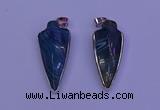 NGP2061 15*40mm - 18*45mm arrowhead striped agate pendants