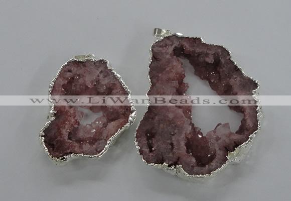 NGP2102 40*50mm - 55*65mm freeform druzy agate gemstone pendants