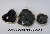 NGP2210 30*40mm - 45*55mm freeform plated druzy agate pendants