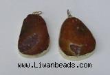 NGP2215 30*40mm - 40*45mm freeform druzy agate gemstone pendants