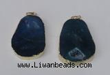 NGP2218 30*40mm - 40*45mm freeform druzy agate gemstone pendants